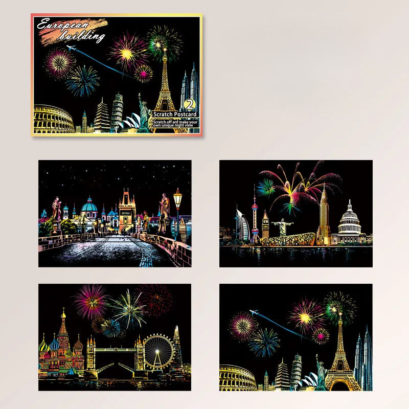 DIY-Kratzbild mit Nachtszene