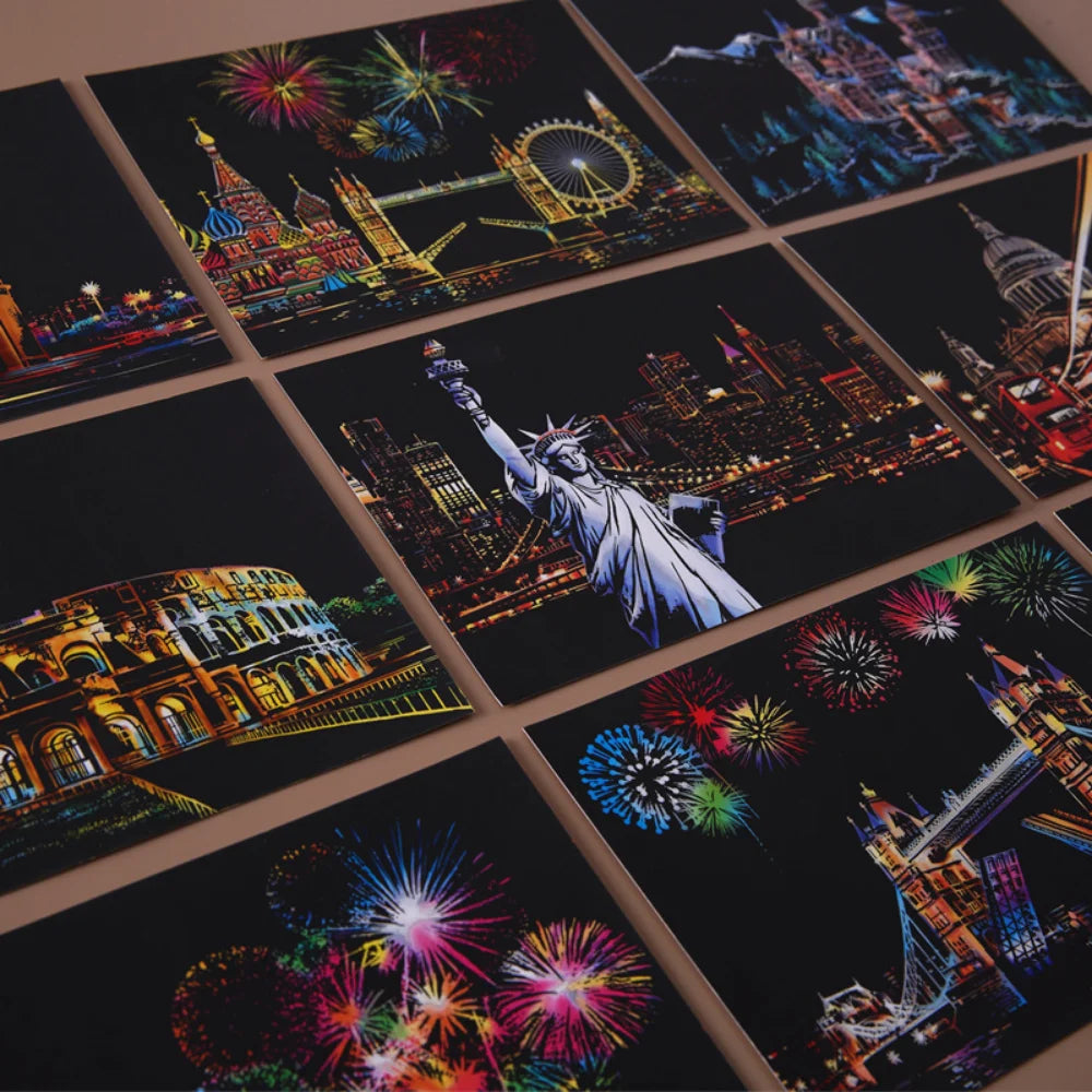 DIY-Kratzbild mit Nachtszene